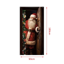 Julebanner Santa i døren 180 x 90 cm Dekorativt hængende banner i polyester Julepynt til døre og vægge 2