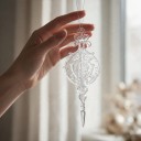 Julepynt til juletræet Gennemsigtig med ornamenter Rund med spids Gennemsigtig med glimmer Med ophængsring Dekoration til jul 5