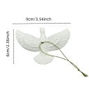 Julepynt turteldue 9 cm x 6 cm Sæt 2 stk Detaljerede hvide dekorationer med snor til ophæng Delikat motiv af fugle på træet Højtidsudsmykning 3
