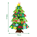 Juletræ af filt 100 x 70 cm med 32 pynteting på velcro Interaktiv dekoration til børn Hjemme hængende træ til væggen 2
