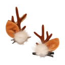 Julhårspännen Renhorn med fluffig pompon och öron Söt accessoar för julfrisyr och vinterhögtider 3