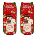 Julstrumpor för damer med 3D-snögubbetryck 2