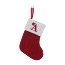 Julstrumpor med bokstäver Stickade röda strumpor med initial julhängande prydnader Strumpor för presenter Julhängstrumpor 20 x 10 cm 1