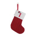 Julstrumpor med bokstäver Stickade röda strumpor med initial julhängande prydnader Strumpor för presenter Julhängstrumpor 20 x 10 cm 9