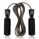 Jump Rope with Steel Cable in PVC 3 m Foam Handles 13.5 cm with Ball Bearing Adjustable Length Black For Cardio and Weight Loss 4