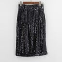 Jupe à paillettes pour femmes avec taille haute Jupe scintillante avec doublure et fermeture éclair Coupe droite Polyester Pour les soirées 1