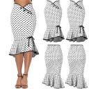 Jupe à pois pour femme avec volants 1