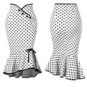 Jupe à pois pour femme avec volants 2