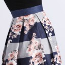 Jupe à rayures pour femmes avec des fleurs 4