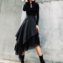 Jupe asymétrique noire pour femmes 1