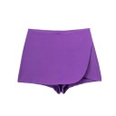 Jupe courte femme Taille haute Fermeture éclair Unicolore Polyester Coupe élégante moderne avec shorts intégrés 11