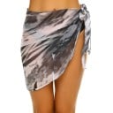 Jupe de plage pour femmes Court sarong à nouer sur le côté Tissu léger et fluide en polyester Imprimé audacieux sur toute la surface 1