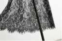 Jupe en dentelle transparente pour femmes avec motif floral Ourlet frangé délicat Taille élastique Coupe ample et froncée Polyester léger 5