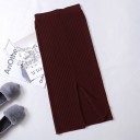 Jupe en tricot pour femme avec fente 3