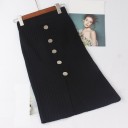 Jupe en tricot pour femmes avec des boutons 5