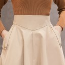 Jupe femme à taille haute avec poches 1