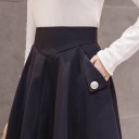 Jupe femme à taille haute avec poches 2