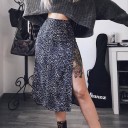 Jupe femme à taille haute et fente 2