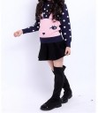 Jupe fille en velours avec taille haute - Noir 2