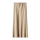 Jupe longue en satin à taille haute Jupe élégante pour femmes avec lacets Jupe brillante pour femmes Pour les soirées et les occasions 10