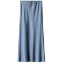 Jupe longue en satin à taille haute Jupe élégante pour femmes avec lacets Jupe brillante pour femmes Pour les soirées et les occasions 5
