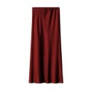 Jupe longue en satin à taille haute Jupe élégante pour femmes avec lacets Jupe brillante pour femmes Pour les soirées et les occasions 11