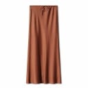 Jupe longue en satin à taille haute Jupe élégante pour femmes avec lacets Jupe brillante pour femmes Pour les soirées et les occasions 8