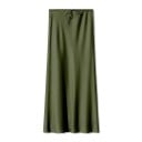 Jupe longue en satin à taille haute Jupe élégante pour femmes avec lacets Jupe brillante pour femmes Pour les soirées et les occasions 12