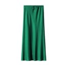Jupe longue en satin à taille haute Jupe élégante pour femmes avec lacets Jupe brillante pour femmes Pour les soirées et les occasions 9