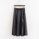 Jupe longue en simili cuir pour femmes 2