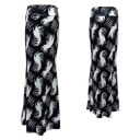 Jupe longue femme avec motif Coupe ajustée sirène avec partie inférieure évasée Taille large Mélange extensible de polyester et d'élasthanne 6