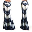 Jupe longue femme avec motif Coupe ajustée sirène avec partie inférieure évasée Taille large Mélange extensible de polyester et d'élasthanne 15