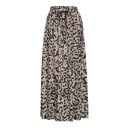 Jupe longue maxi femme avec motif léopard Coupe fluide froncée jusqu'aux chevilles Taille élastique avec cordon de serrage Polyester 2