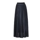 Jupe longue plissée pour femme avec éclat métallique Taille froncée élastique Plis délicats Coupe fluide Matériau en polyester 2