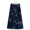 Jupe longue pour femme en A avec motif Taille lisse Avec doublure Coupe fluide Tissu en polyester légèrement structuré 8