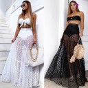Jupe longue transparente à pois pour femmes 1