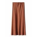 Jupe maxi en satin longue pour femmes Jupe élégante brillante droite à la taille Jupe de soirée lisse pour bal mariage événement 10
