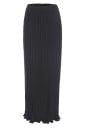 Jupe maxi plissée pour femme avec de fins plis verticaux Coupe droite et étroite jusqu'aux chevilles Taille large Ourlet ondulé Chiffon 1