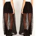Jupe maxi transparente à pois pour femmes 2