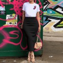 Jupe midi ajustée pour femmes G145 2