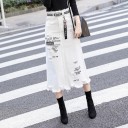 Jupe midi en jean pour femme 2