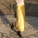 Jupe midi en satin pour femmes 3