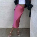 Jupe midi en satin pour femmes 4