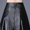 Jupe midi femme en simili cuir avec boutons 3