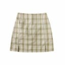 Jupe mini à carreaux pour femmes avec shorts cachés Coupe courte en A Deux fentes sur le devant Tissu en acétate Pour le printemps et l'été 5