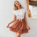 Jupe mini à pois avec volants pour femmes 3