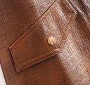 Jupe mini en cuir pour femme avec bretelles 4