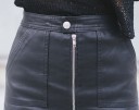 Jupe mini en cuir pour femme avec zip G9 2