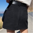 Jupe mini en jean pour femme à taille haute G65 2