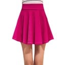 Jupe mini évasée pour femmes avec taille haute large Tissu extensible en polyester et spandex avec une texture douce Coupe évasée 5